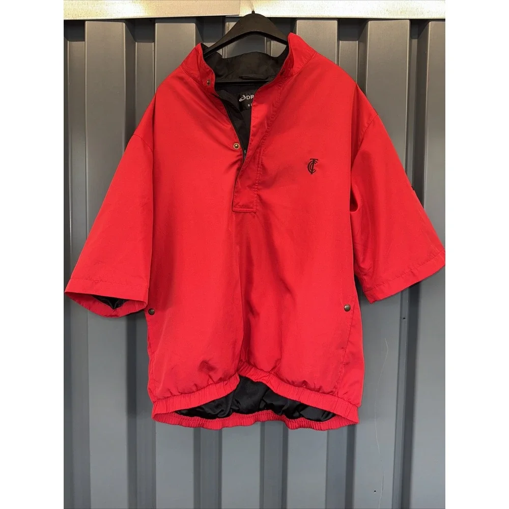 Foot Joy Dry Joys Shirt Jacket Mens Large Red Short Sleeve Windbreaker Golf Rain